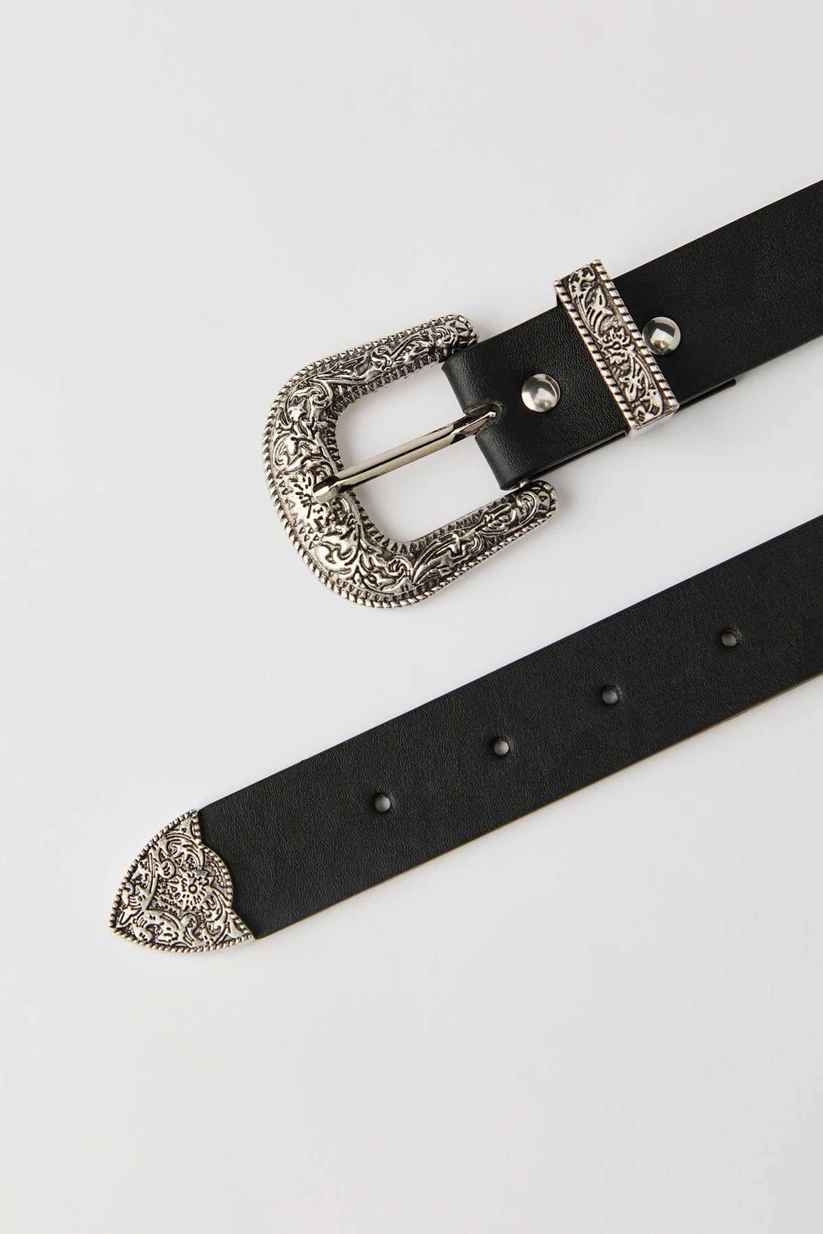 Vue alternative 2. Ceinture western en similicuir avec boucle engravée
