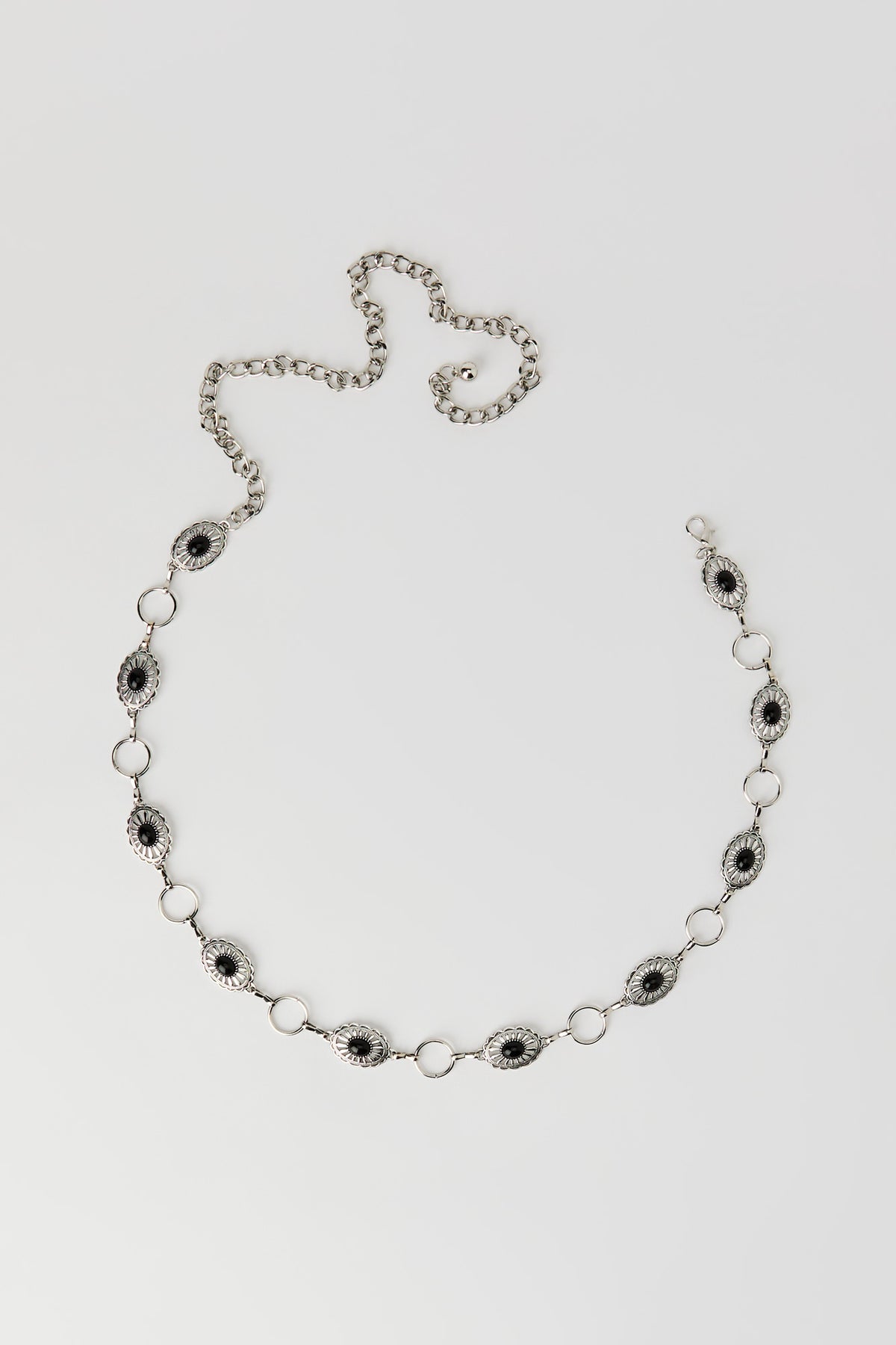 Alt View 2. Western Stone Chain Belt - Solid Black