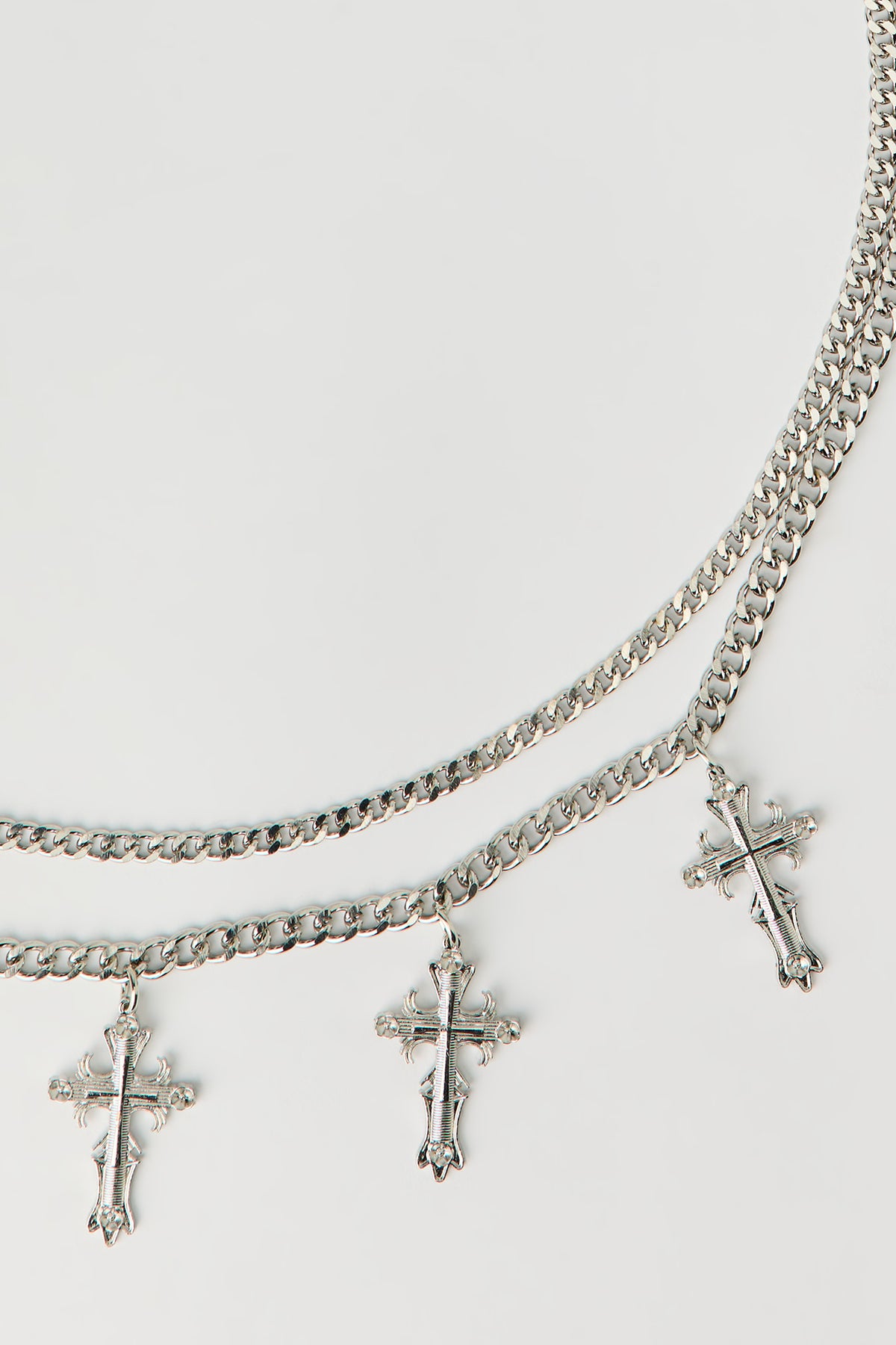 Alt View 2. Gothic Cross Chain Belt - Silver