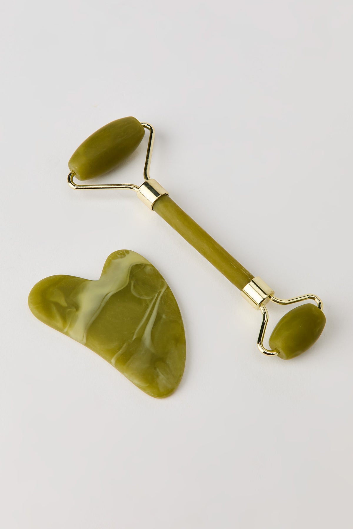 Gua Sha & Face Roller Set (2 Pcs) - Sage