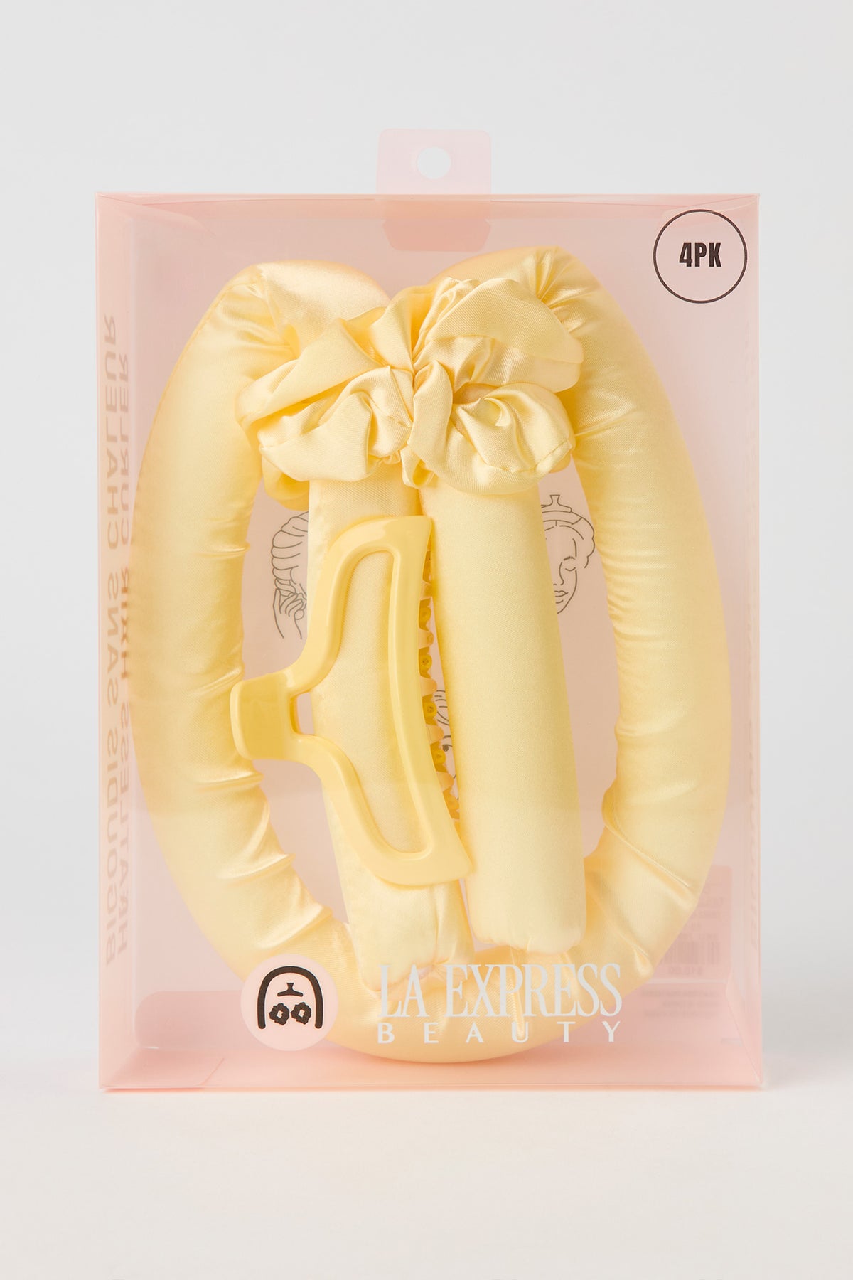 Alt View 2. Heatless Hair Roller Set (4 Pcs) - Yellow