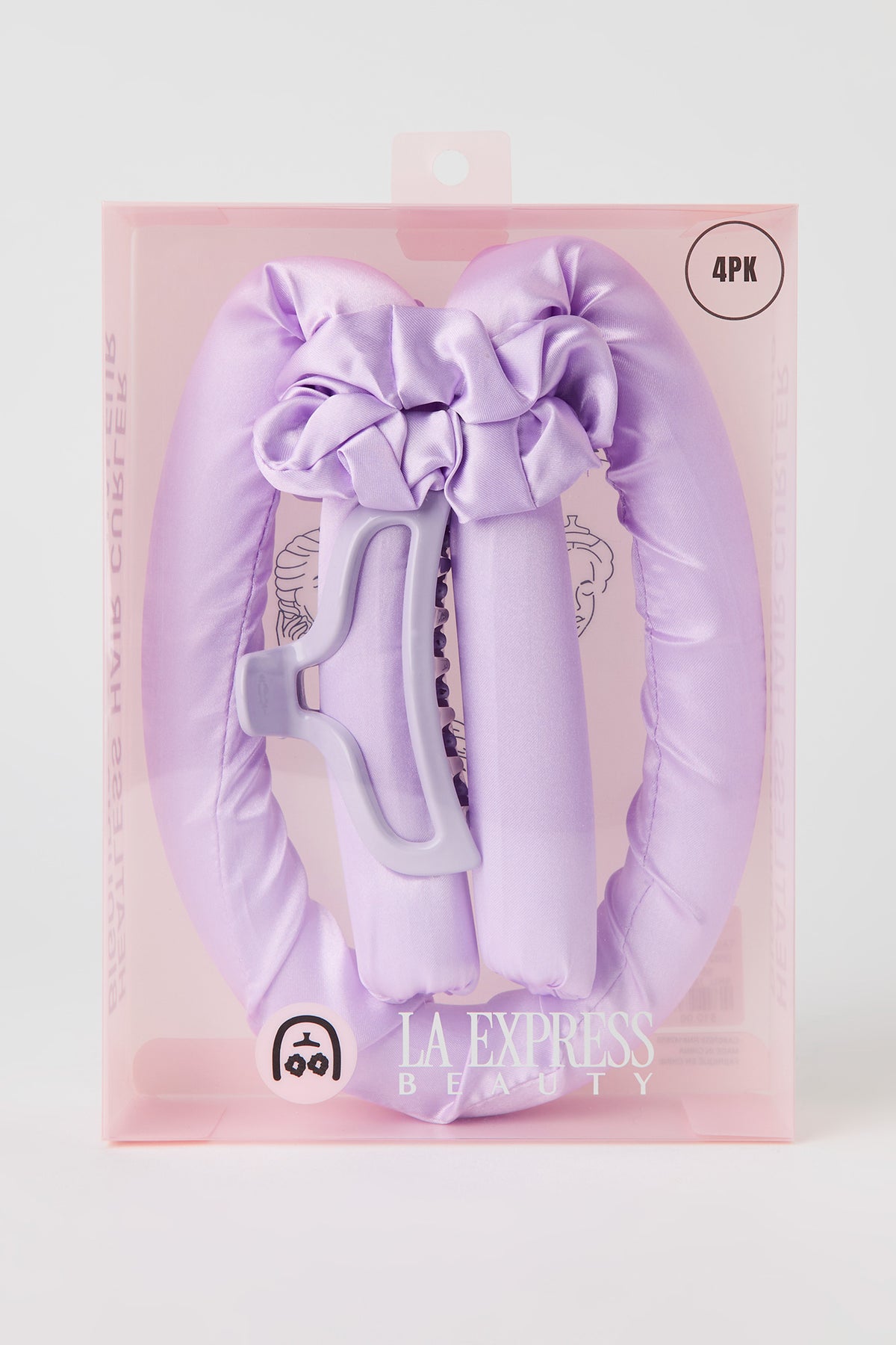 Alt View 2. Heatless Hair Roller Set (4 Pcs) - Lilac