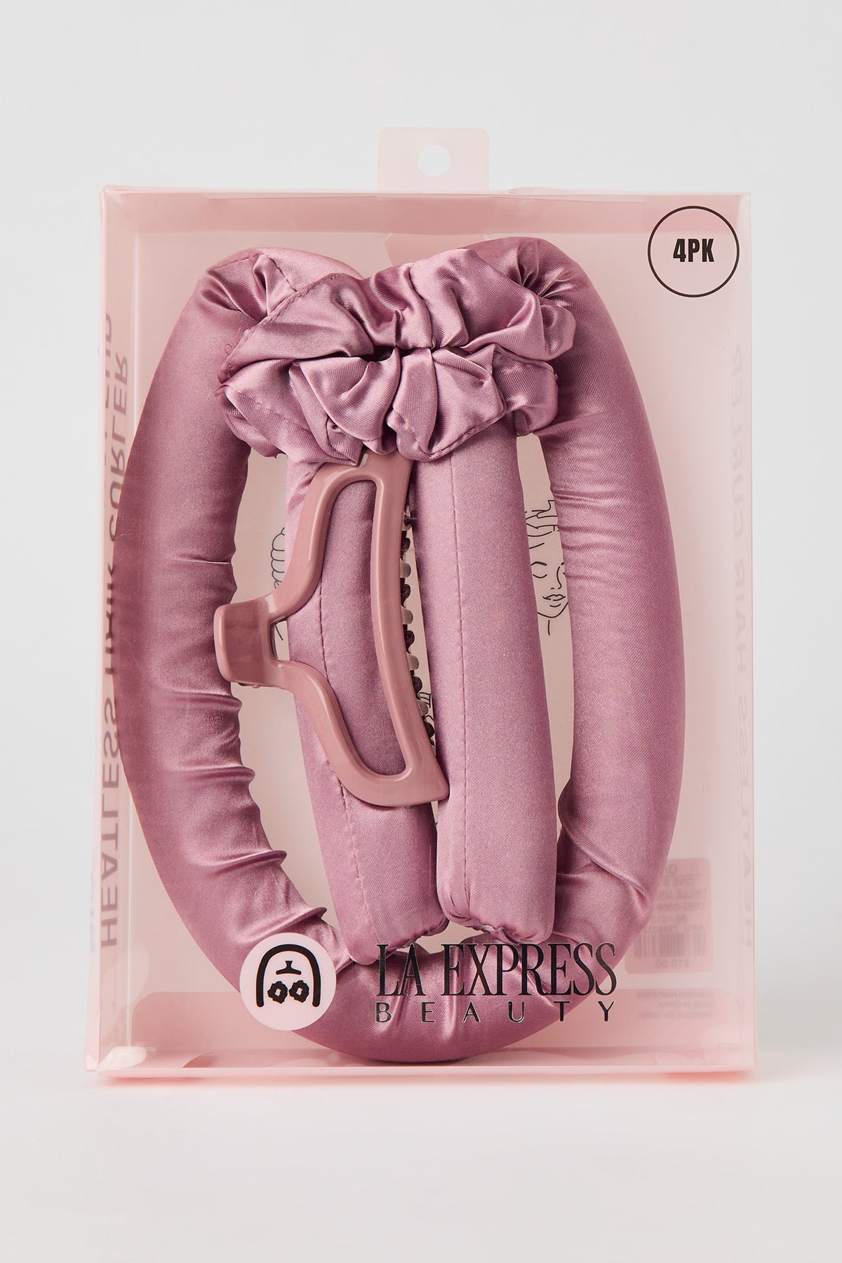 Alt View 2. Heatless Hair Roller Set (4 Pcs) - Pink
