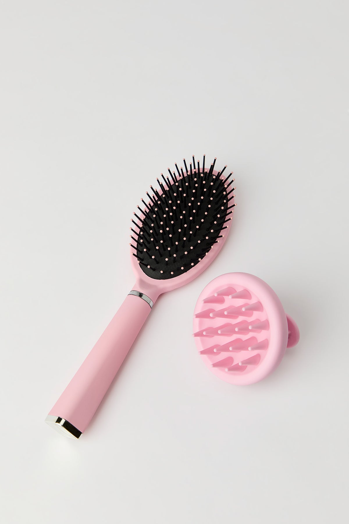 Hair Brush & Scalp Massager Set - Pink