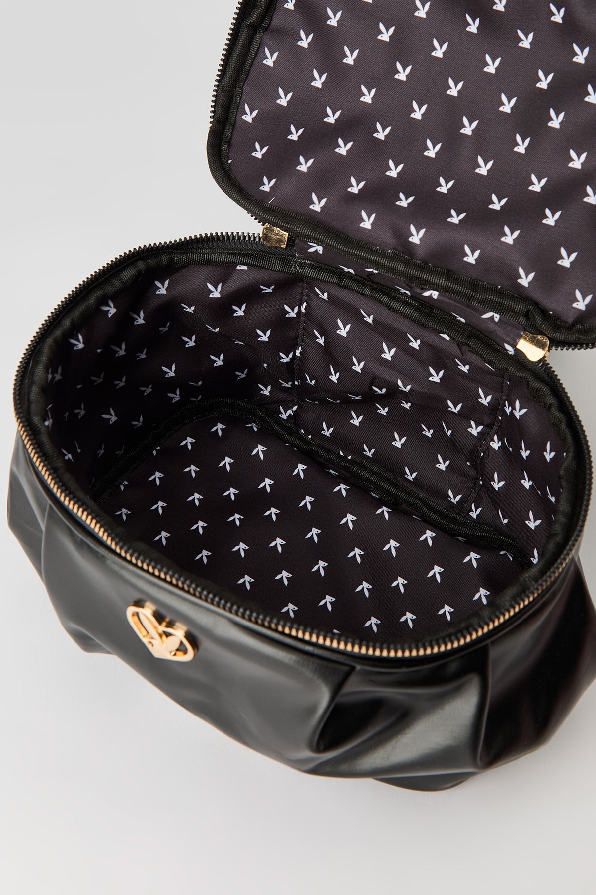 Alt View 2. Playboy Faux Leather Makeup Bag - Black
