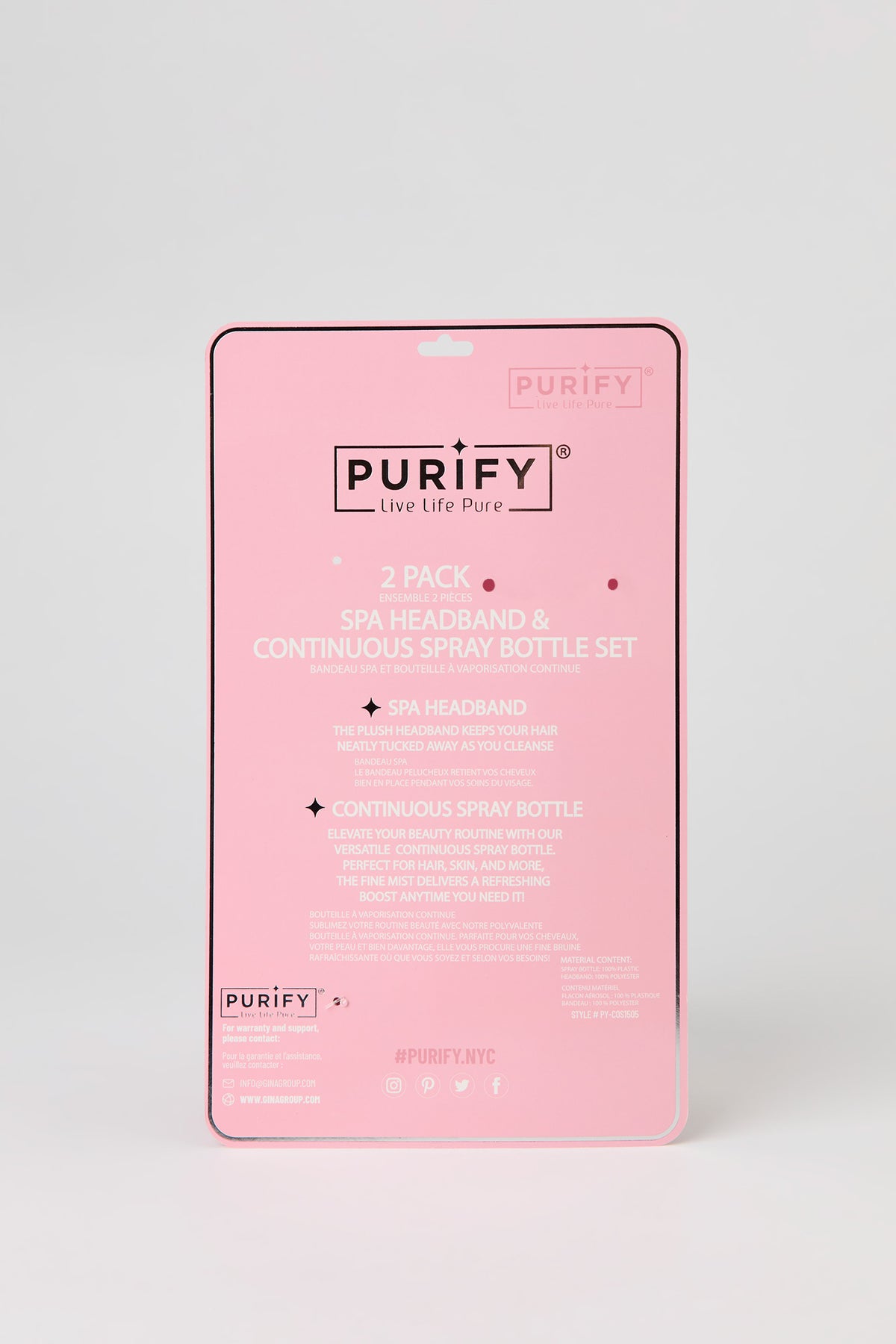 Vue alternative 3. Bandeau de spa et flacon pulvérisateur