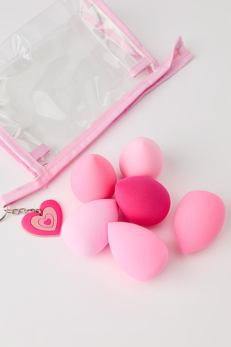 Ensemble avec éponge et trousse de maquillage