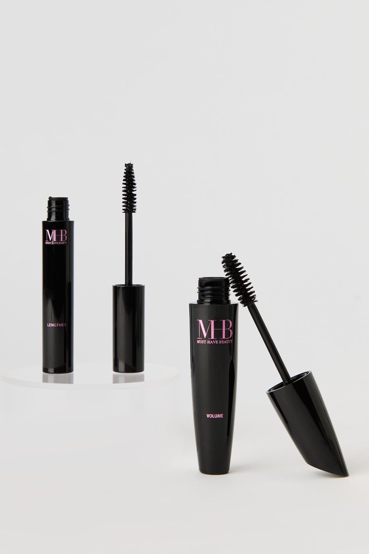 Black Lengthening & Volumizing Mascara Set (2 Pcs) - Pink
