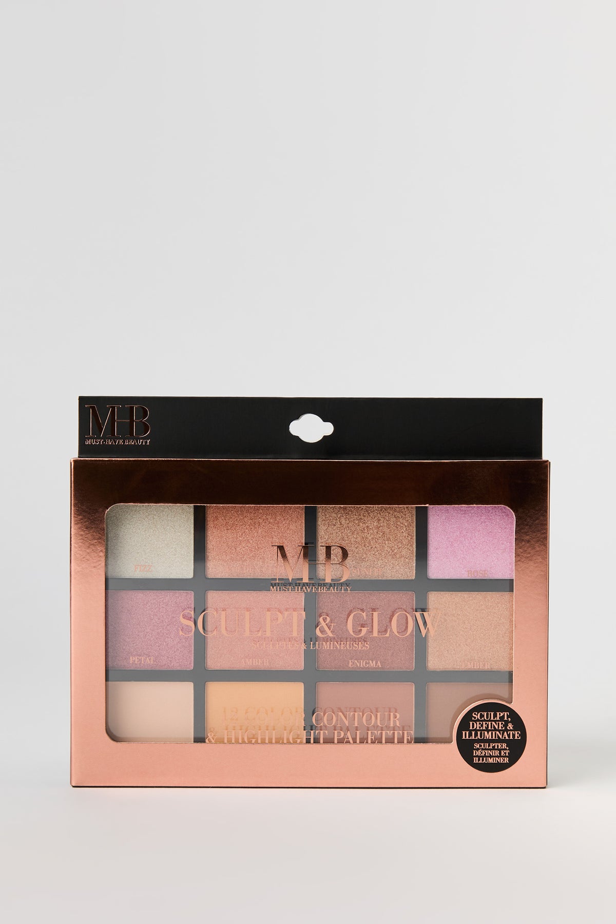 Alt View 3. Contour & Highlight Makeup Palette (12 Colours) - Beige