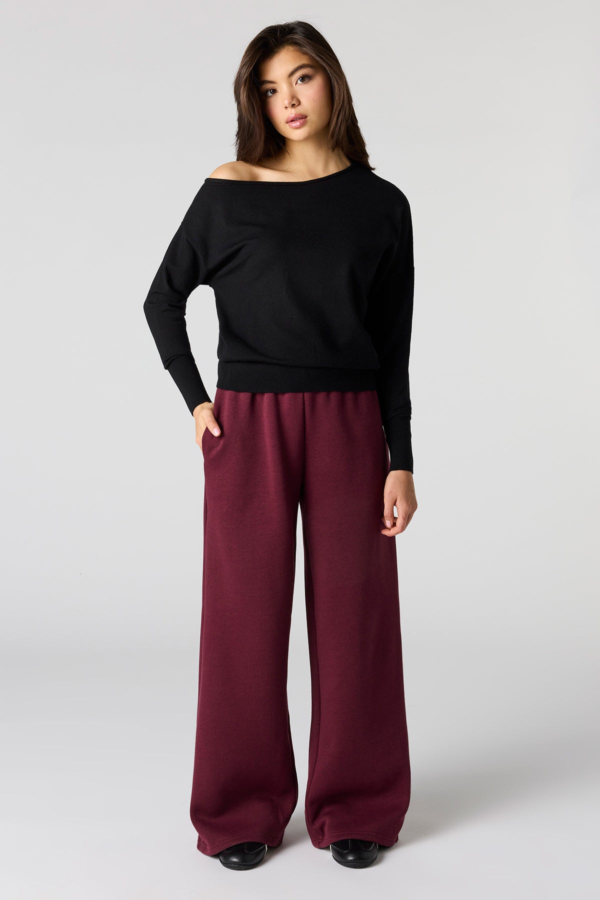 Alt View 3. Dolman Long Sleeve Sweater - Navy