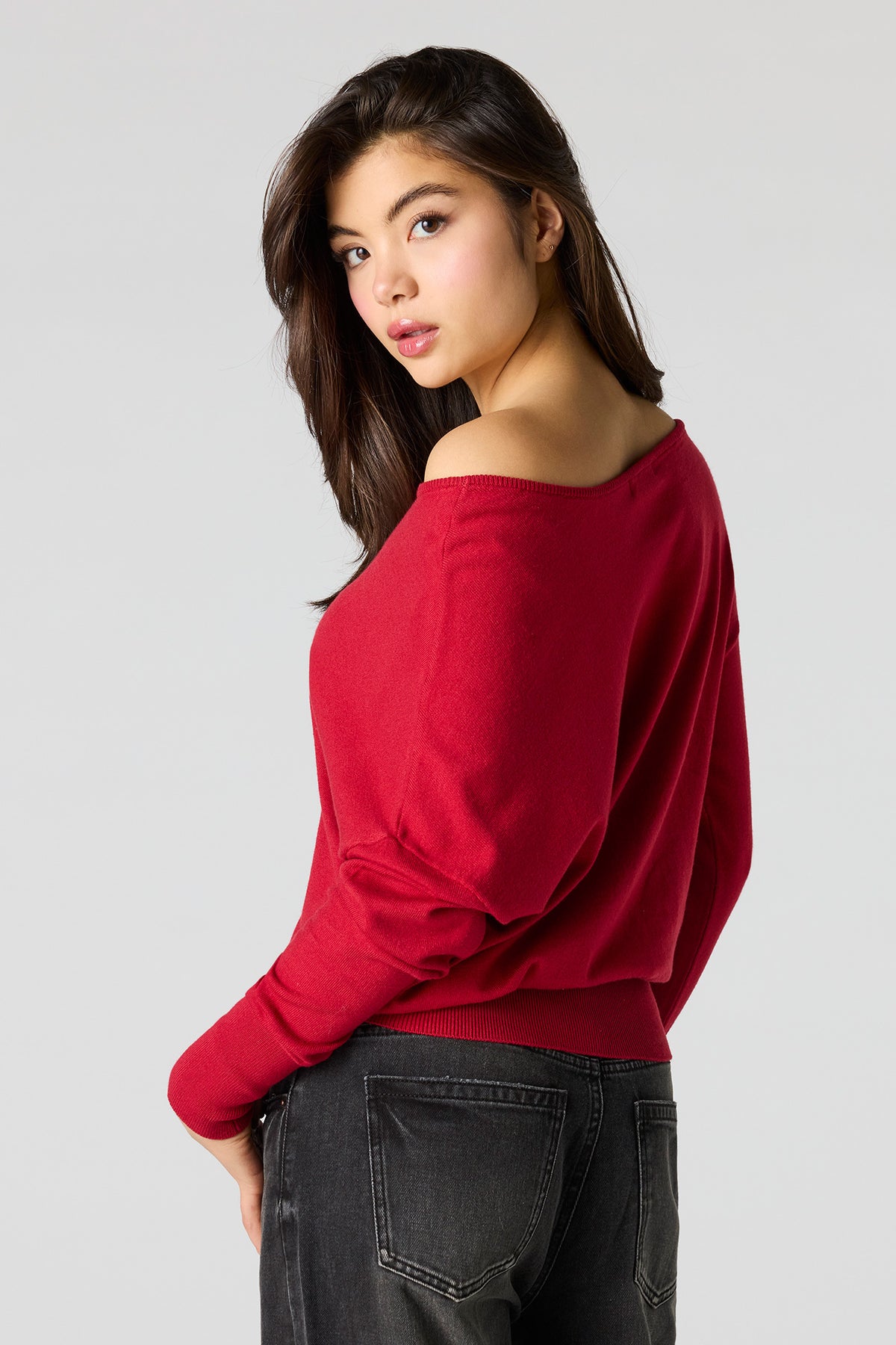 Alt View 5. Dolman Long Sleeve Sweater - Navy