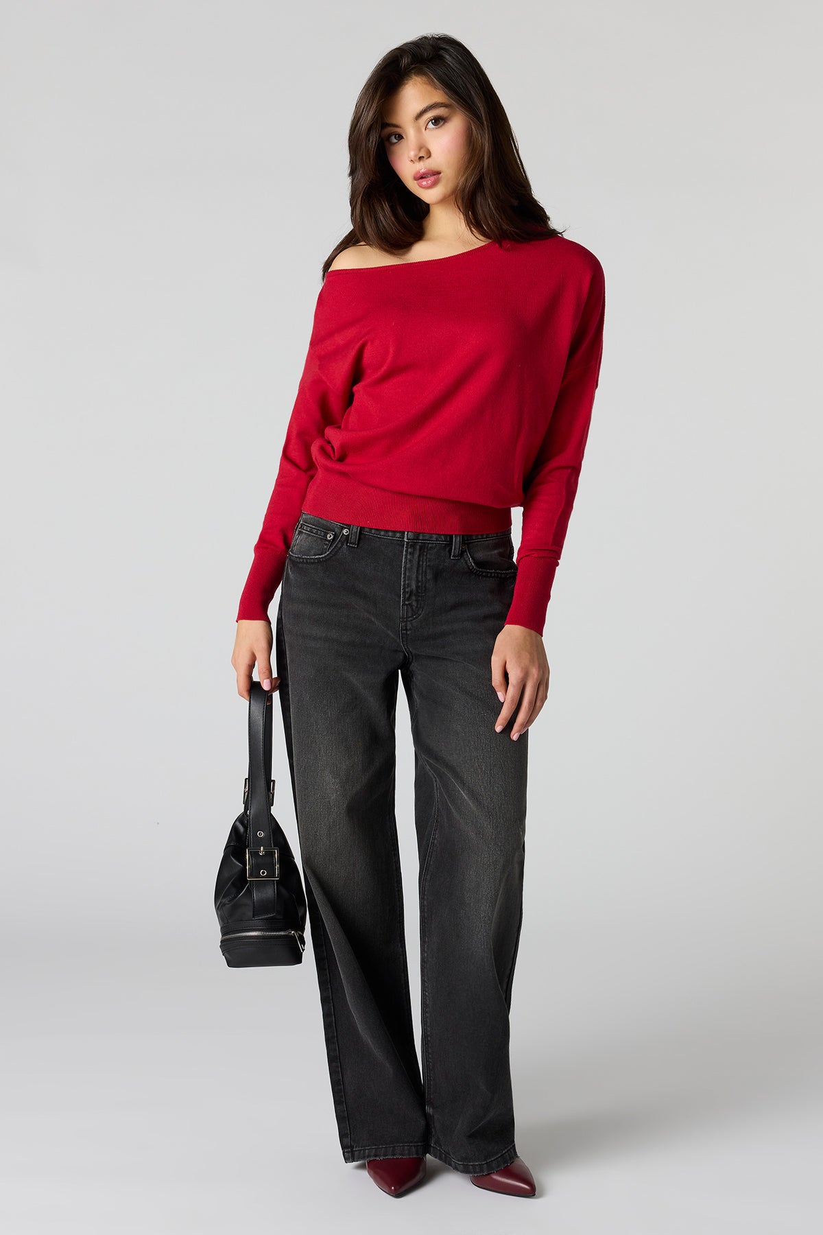 Alt View 6. Dolman Long Sleeve Sweater - Navy