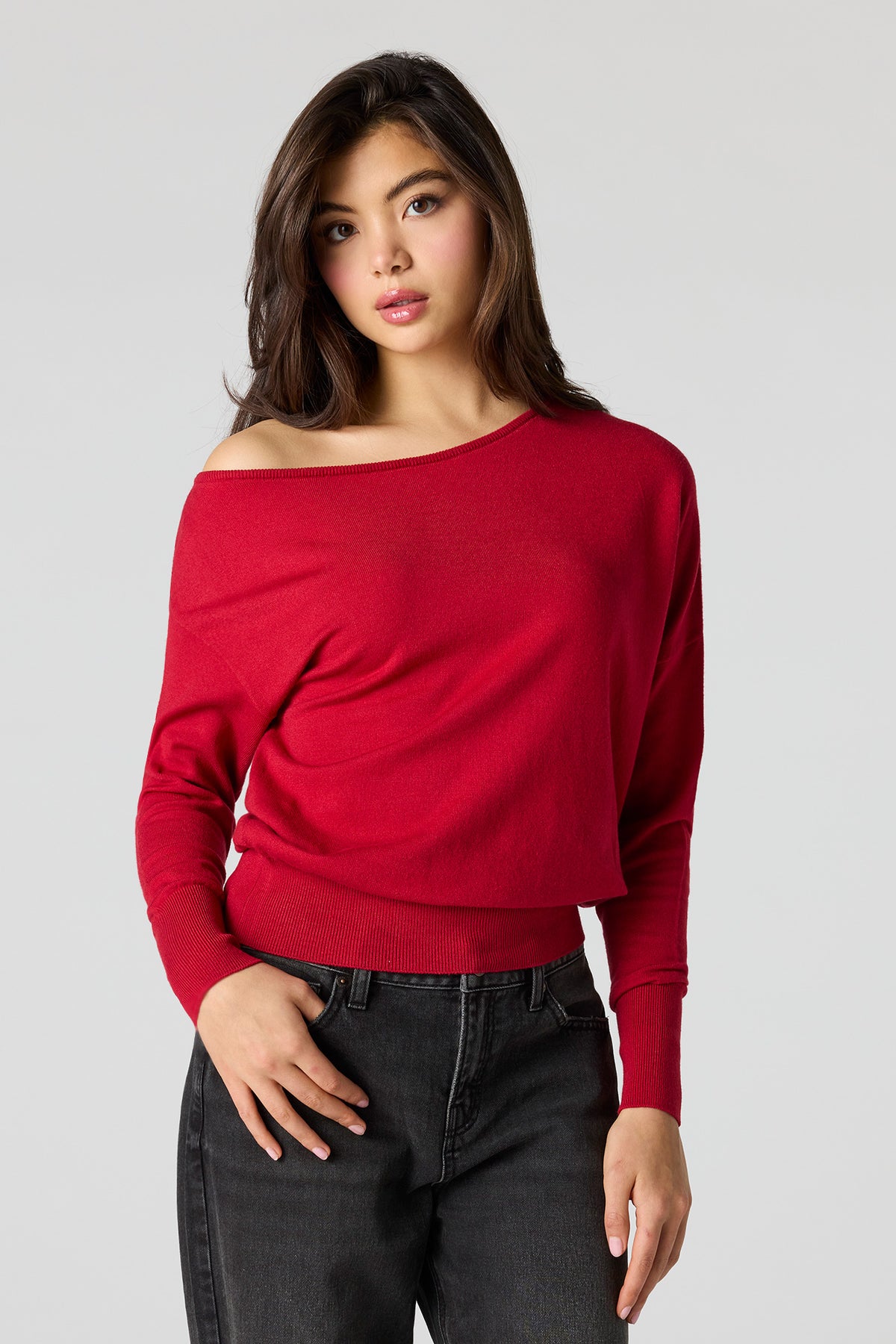 Alt View 4. Dolman Long Sleeve Sweater - Navy