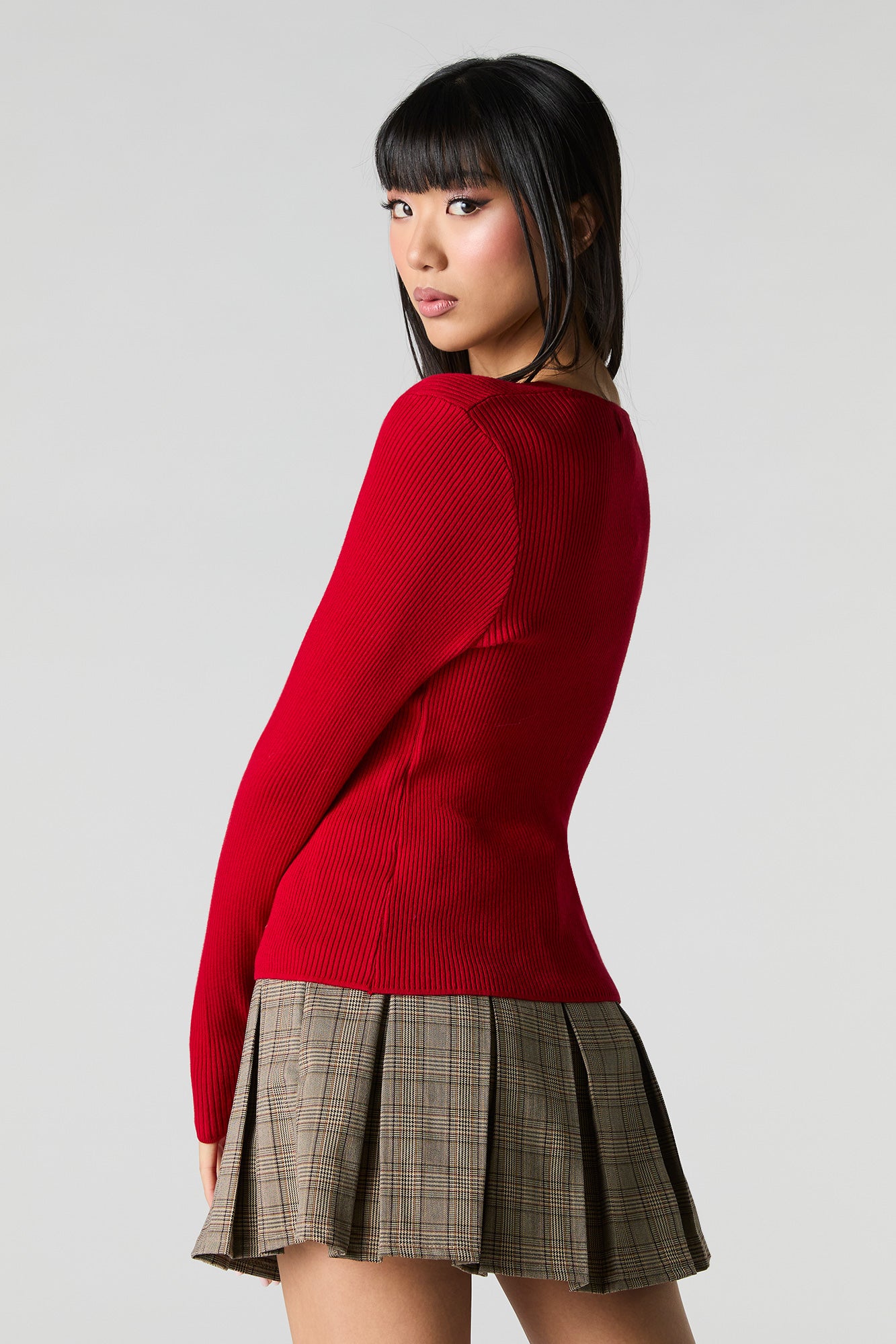 【YOURNUS】Haunted Mesh Collar Knit Nature Pattern Sheer Knitted High Neck Top - white - Mame