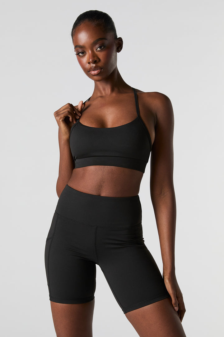 Soutien-gorge de sport uni avec bonnets intégrés
