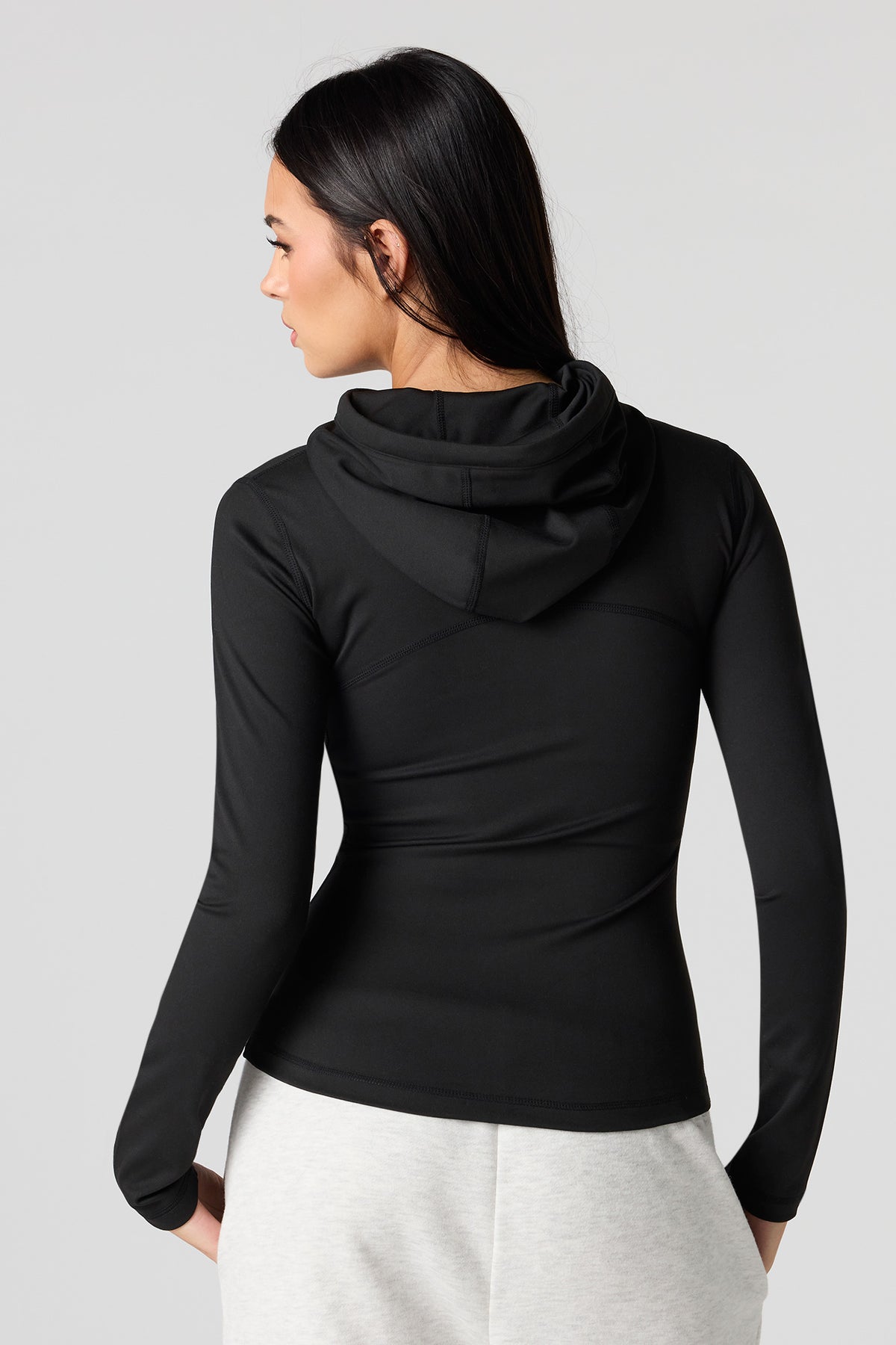 Alt View 2. Active High Density Zip-Up Hoodie - Black