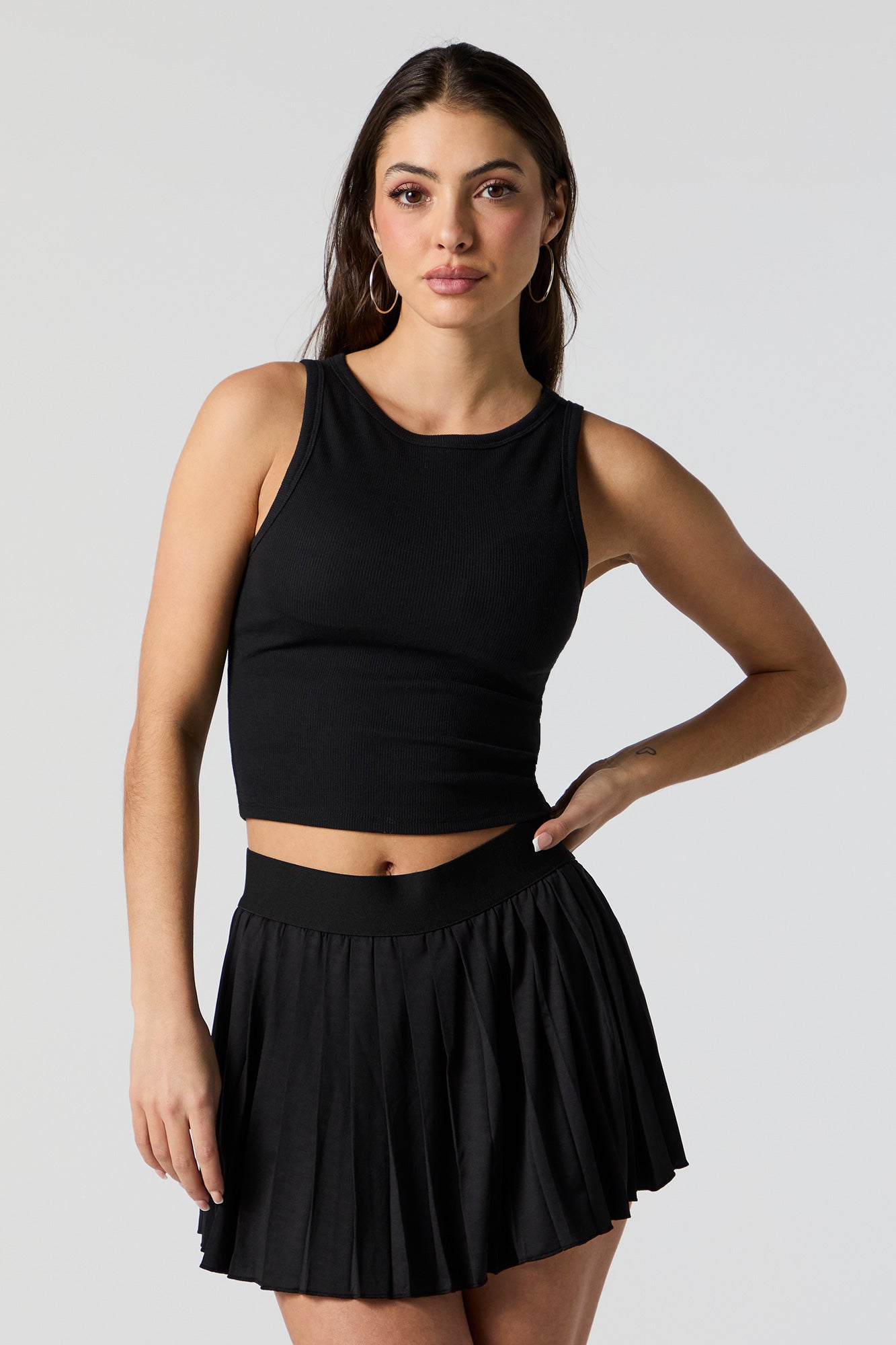 Active Ribbed Tank with Built Bra Cups