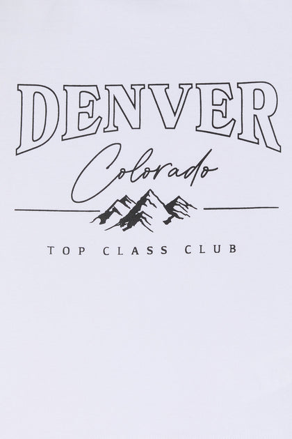 T-shirt raglan ultracourt à imprimé Denver