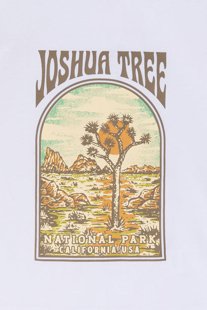 T-shirt raglan ultracourt à imprimé Joshua Tree