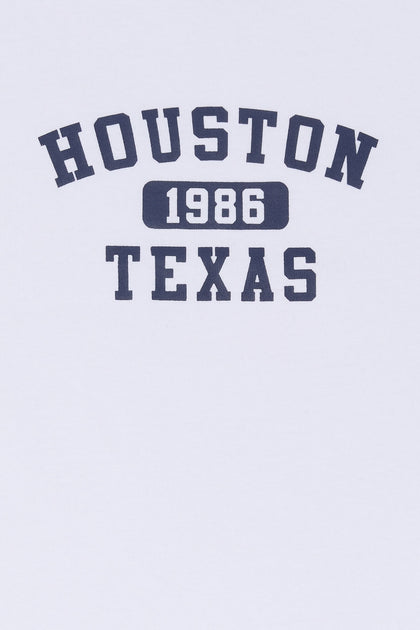 T-shirt court délavé à imprimé Houston