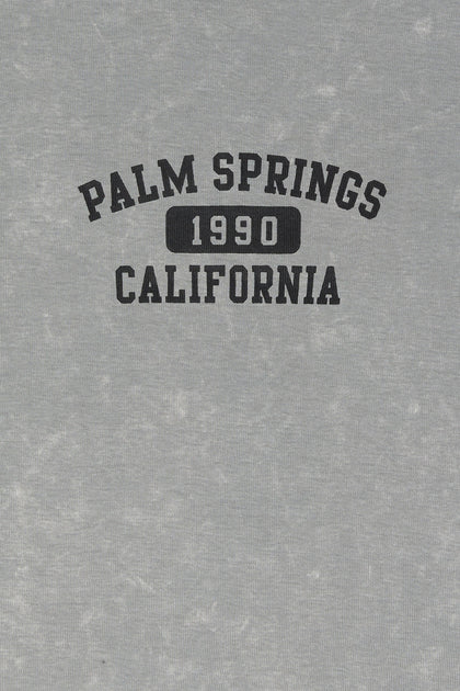 T-shirt court délavé à imprimé Palm Springs