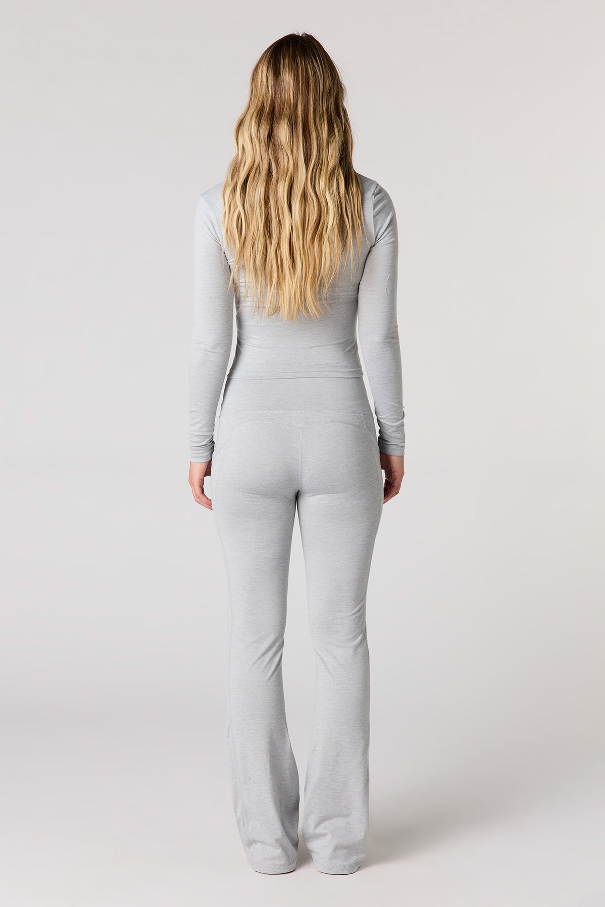 Alt View 3. U/A Flare Pant with Pockets - Heather Grey