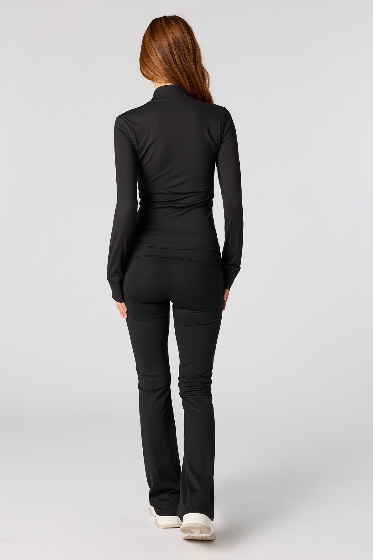 Alt View 3. Active Foldover Waist Flare Legging - Black