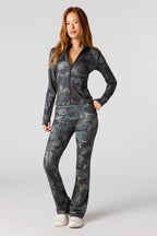 Camo Active Foldover Waist Flare Legging