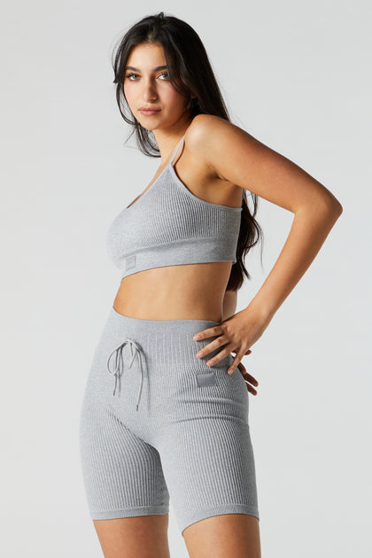 Sommer Ray Washed Seamless Ribbed Sports Bra