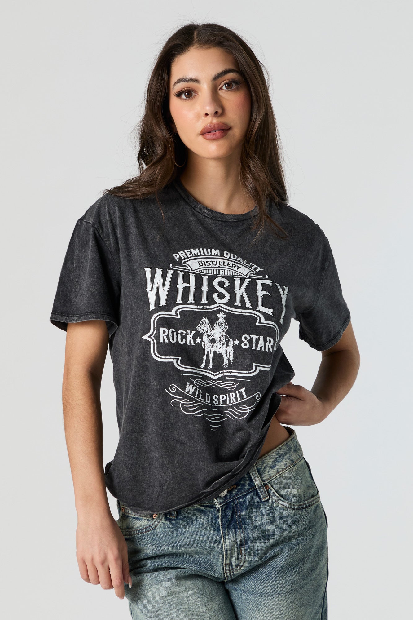 Whiskey Graphic Washed T-Shirt