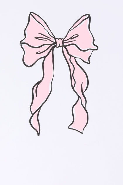 T-shirt de coupe garçonne à imprimé Pink Bow