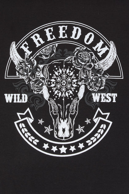 T-shirt de coupe garçonne à imprimé Freedom