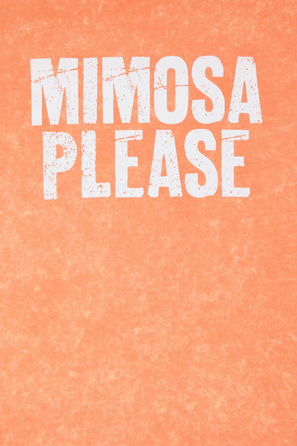 T-shirt de coupe garçonne délavé à imprimé Mimosa Please