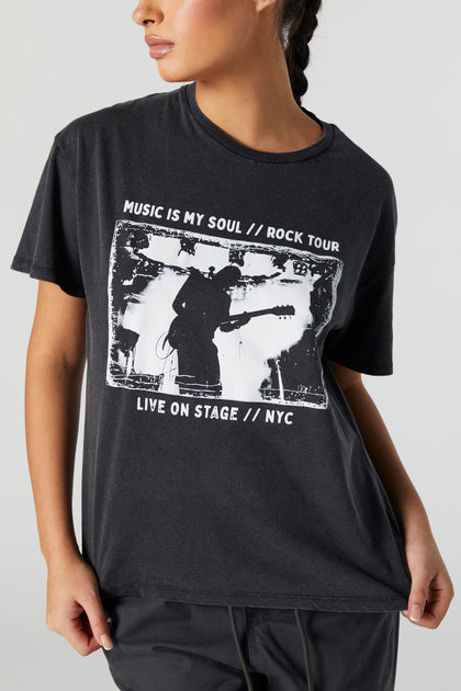 Rock Tour Graphic Boyfriend T-Shirt