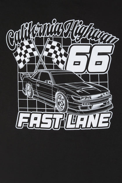 T-shirt de coupe garçonne à imprimé Fast Lane