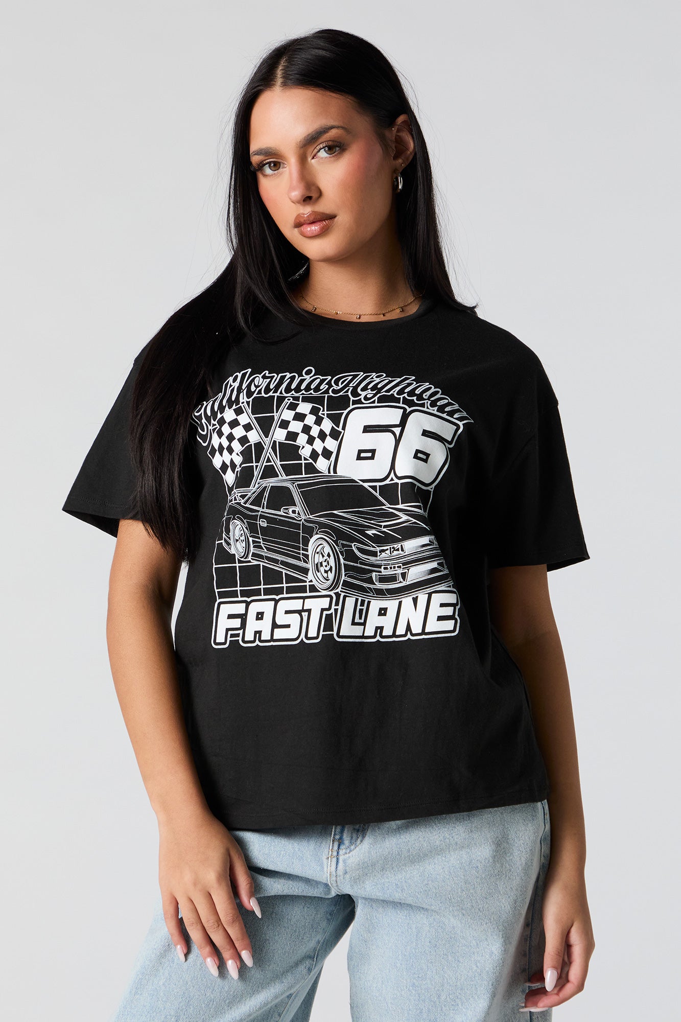 Fast Lane Graphic Boyfriend T-Shirt