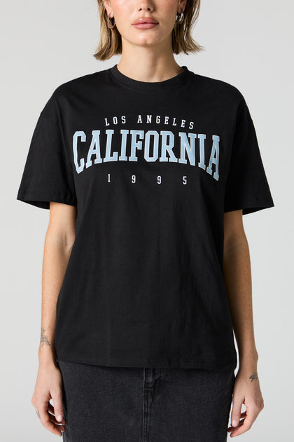 T-shirt de coupe garçonne à imprimé California 1995