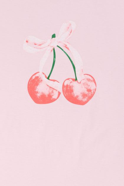 Cherry Bow Graphic Boyfriend T-Shirt