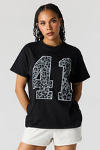 T-shirt de coupe garçonne imprimé