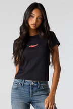 Graphic Ribbed T-Shirt