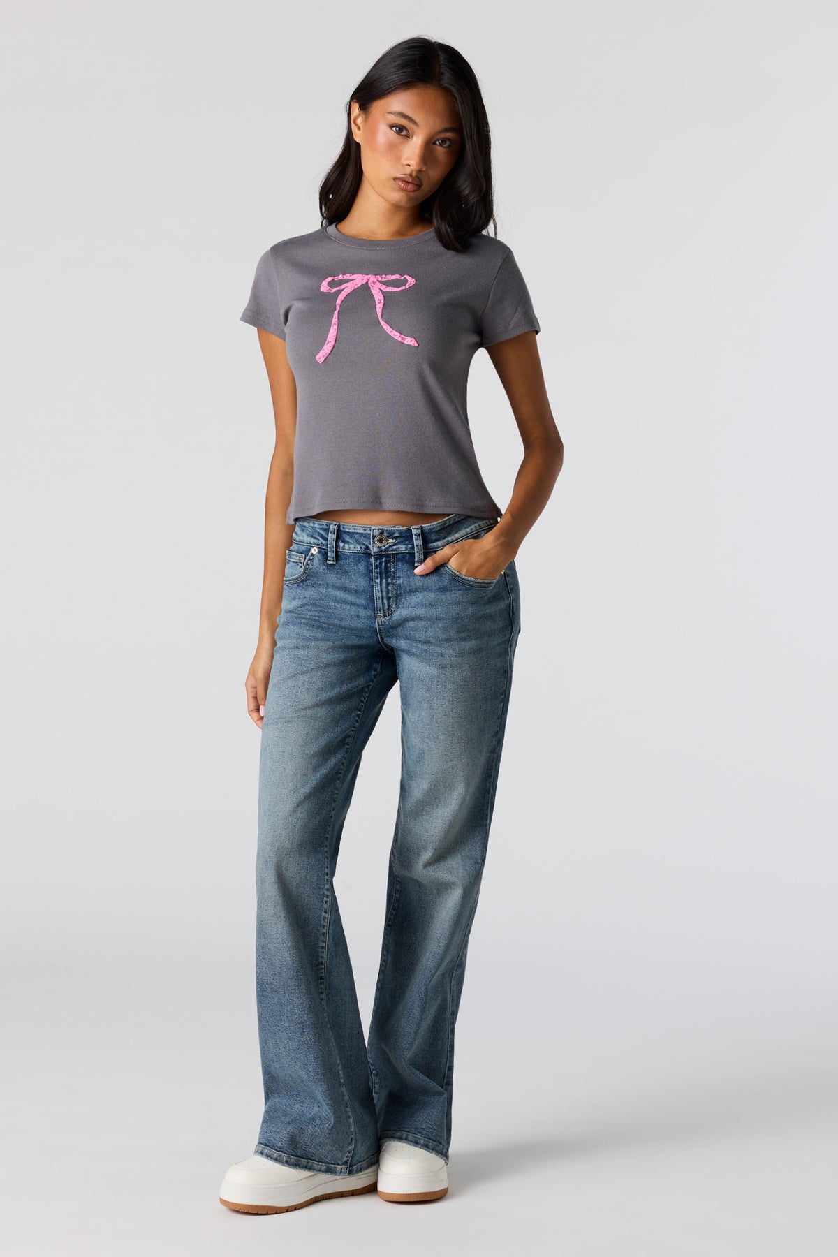 Alt View 3. Graphic Ribbed T-Shirt - Dark Grey