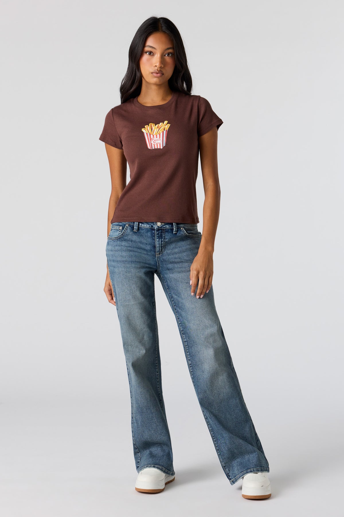 Alt View 3. Graphic Ribbed T-Shirt - Brown