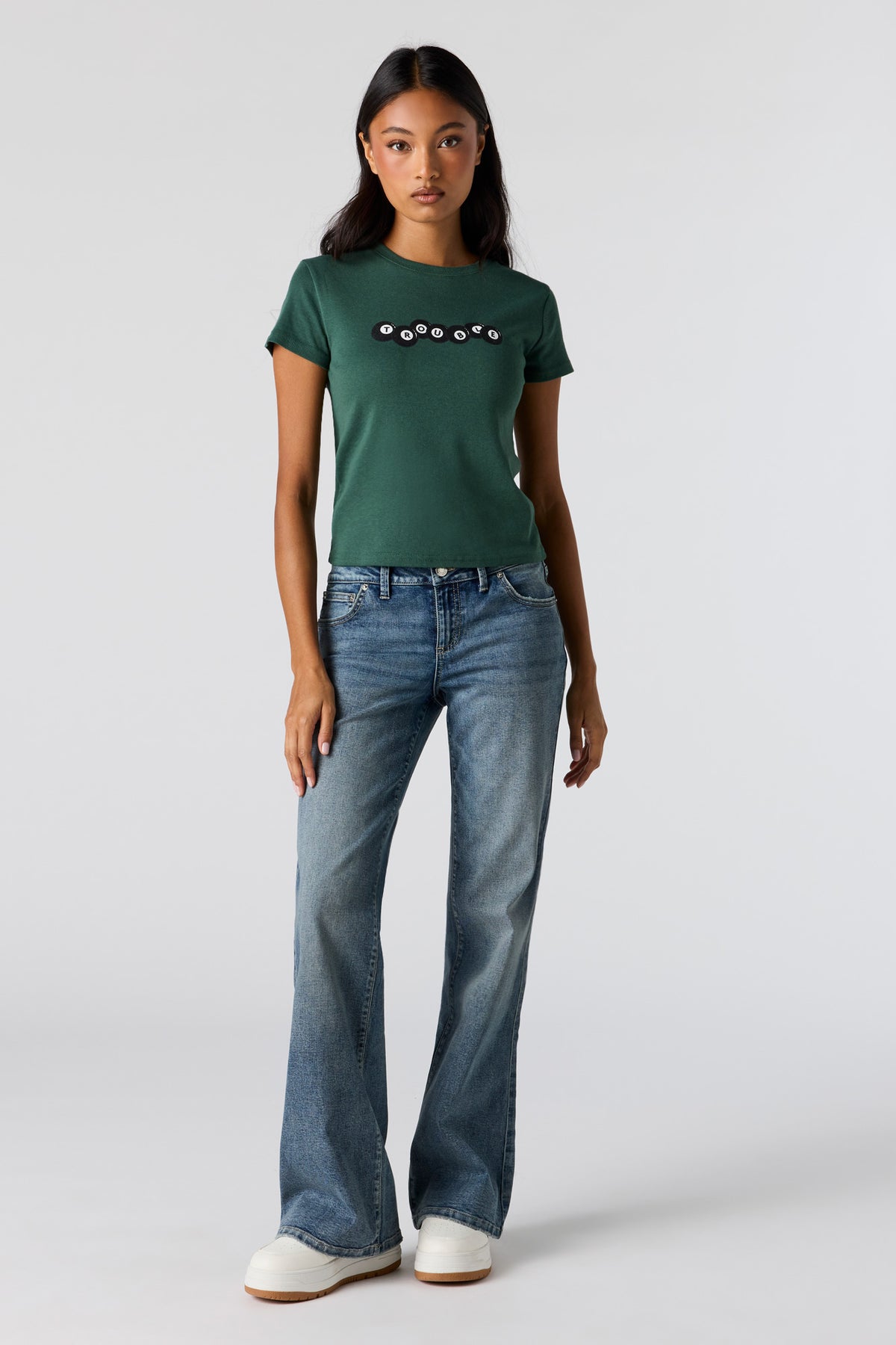 Alt View 3. Graphic Ribbed T-Shirt - Hunter Green