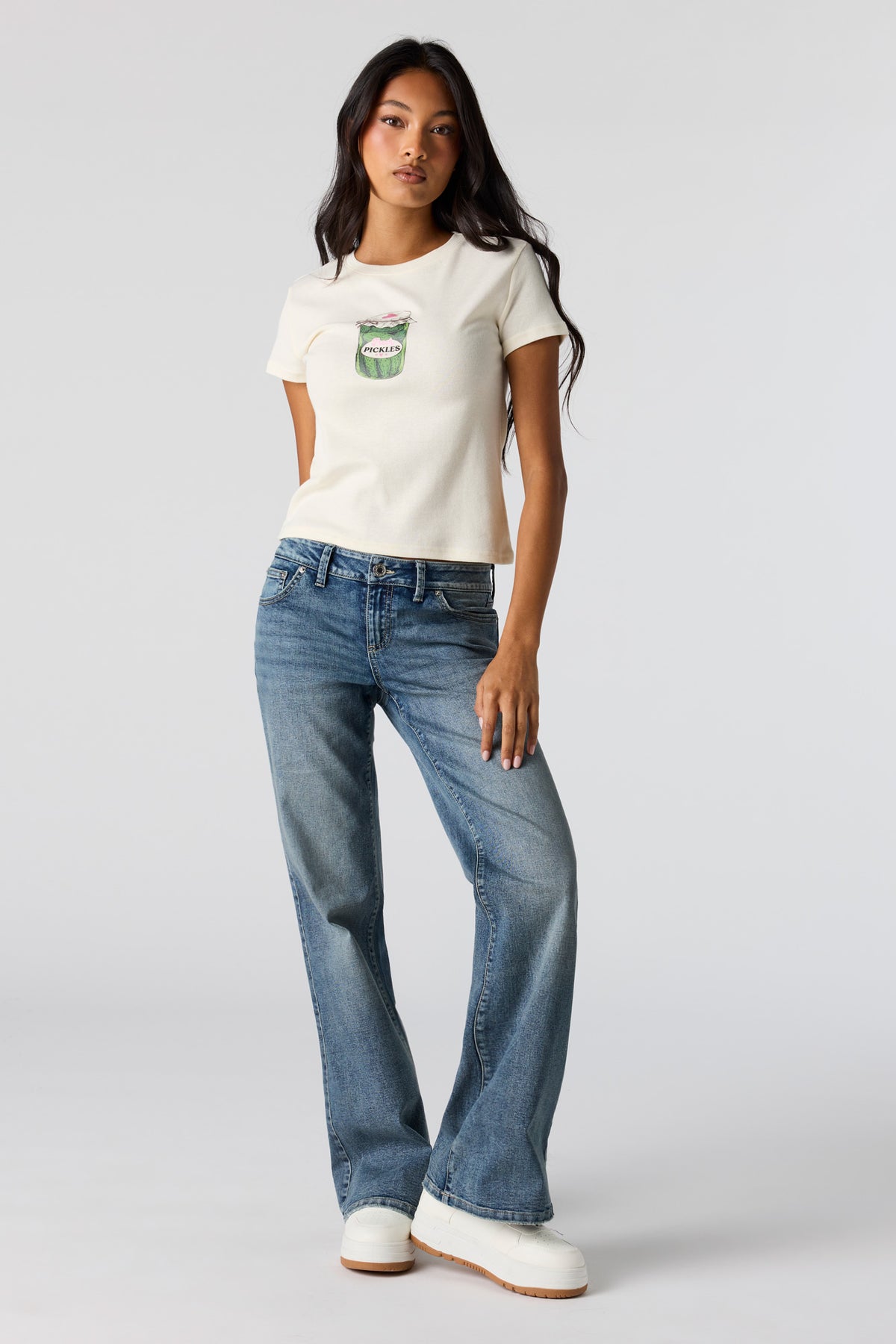 Alt View 3. Graphic Ribbed T-Shirt - Ivory