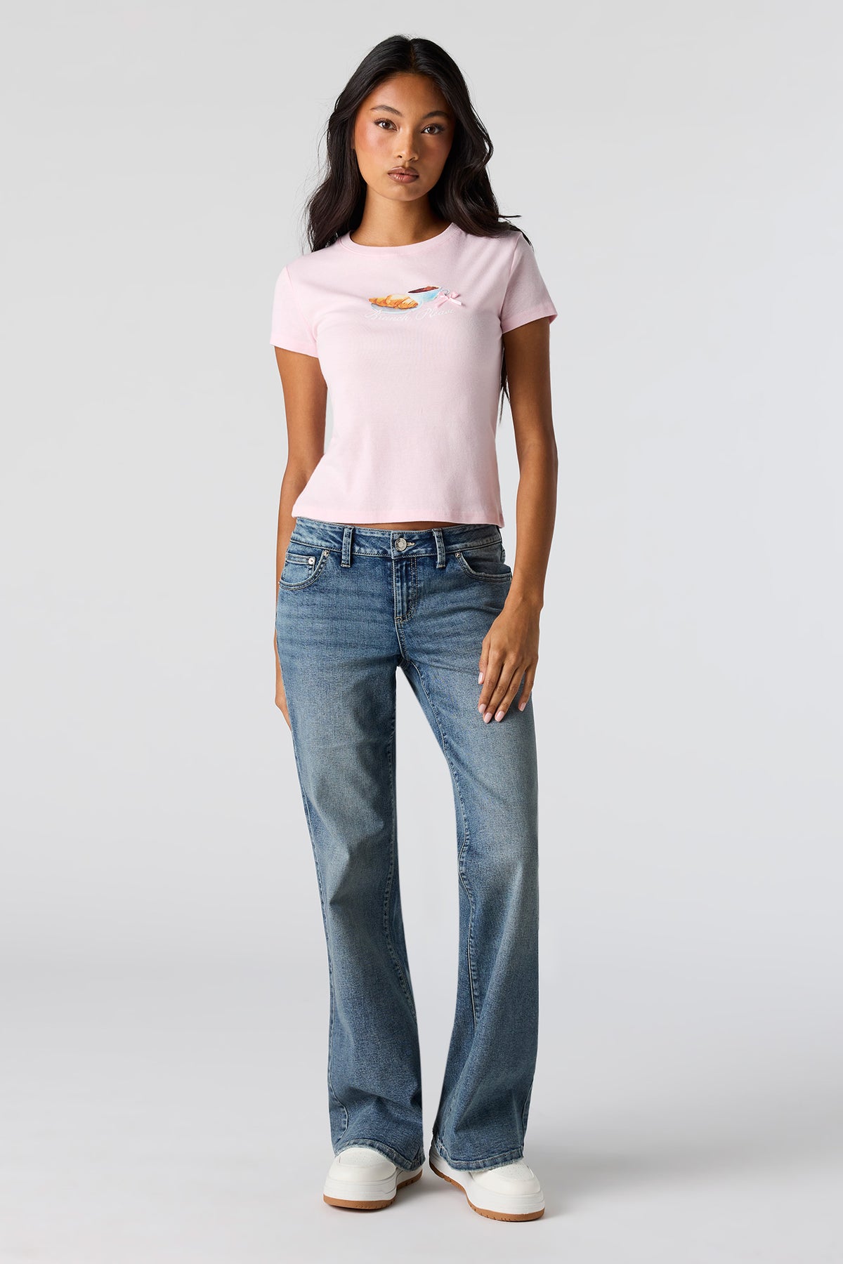 Alt View 3. Graphic Ribbed T-Shirt - Light Pink