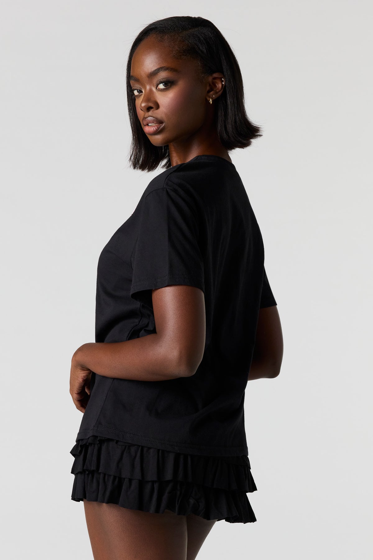 Vue alternative 2. T-shirt coupe garçonne à imprimé en rellief