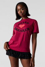 T-shirt coupe garçonne à imprimé en rellief