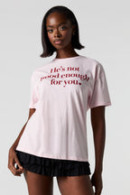 T-shirt coupe garçonne à imprimé