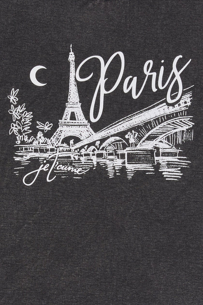 T-shirt ultracourt à imprimé Paris