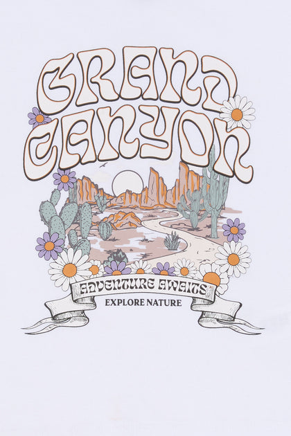 T-shirt ultracourt à imprimé Grand Canyon